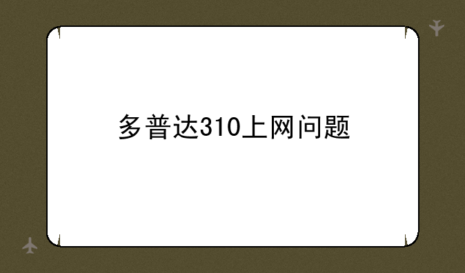 多普达310上网问题
