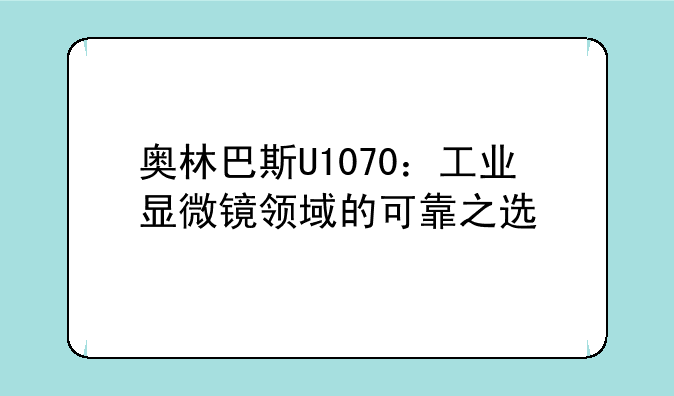 奥林巴斯U1070：工业显微镜领域的可靠之选